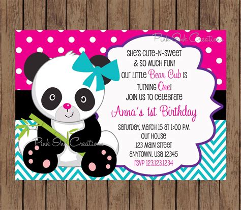 panda bear themed birthday party|panda birthday party invitations.